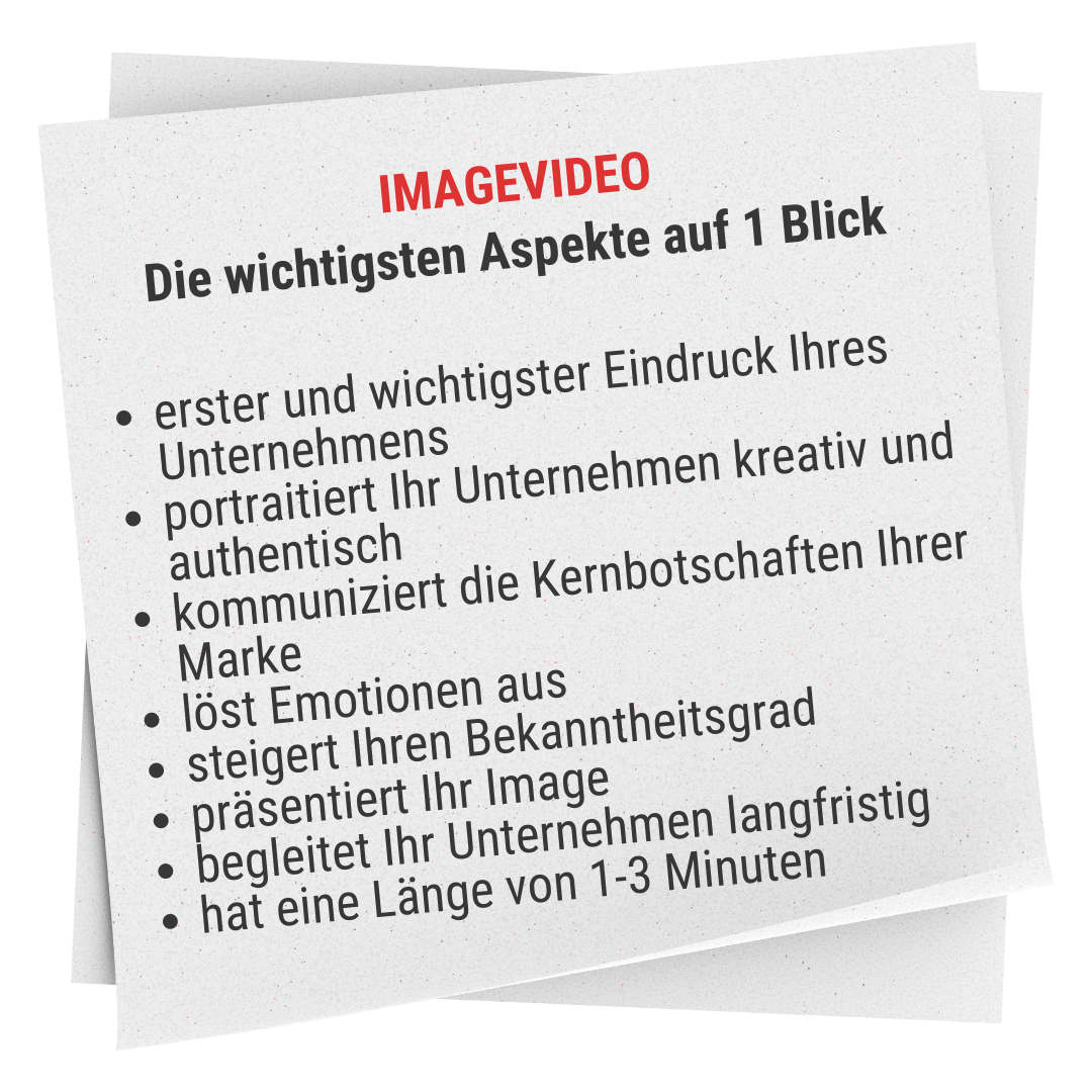 Imagevideo - die wichtigsten Aspekte auf 1 Blick