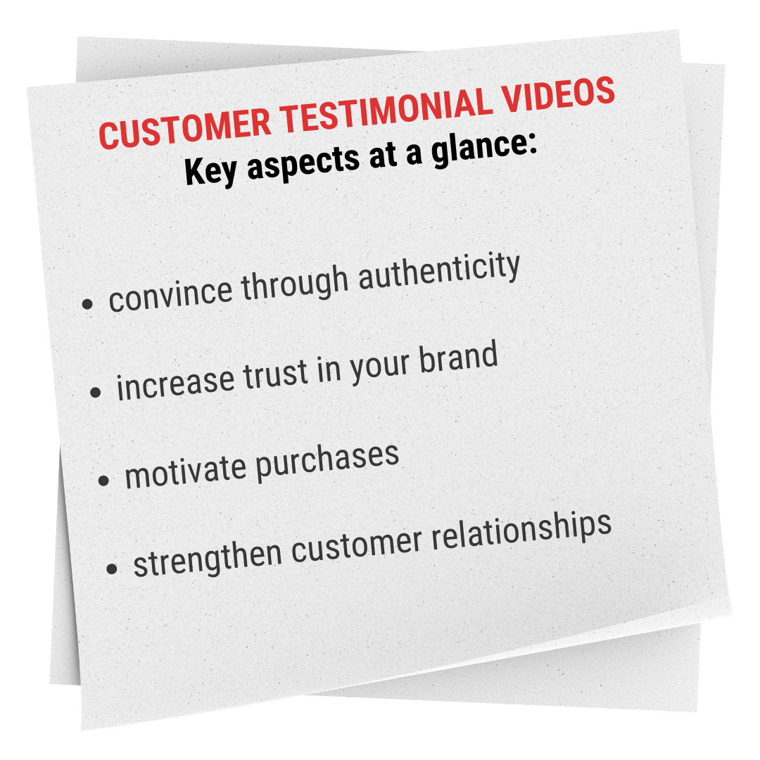 Customer Testimonial Videos - key aspects at a glance