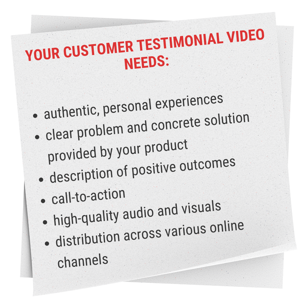 your customer testimonial video needs