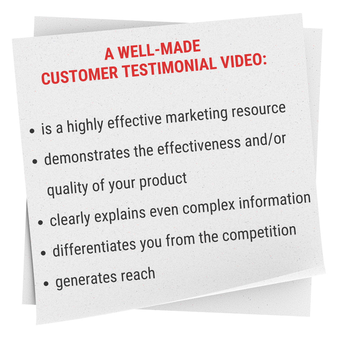 a well made customer testimonial video