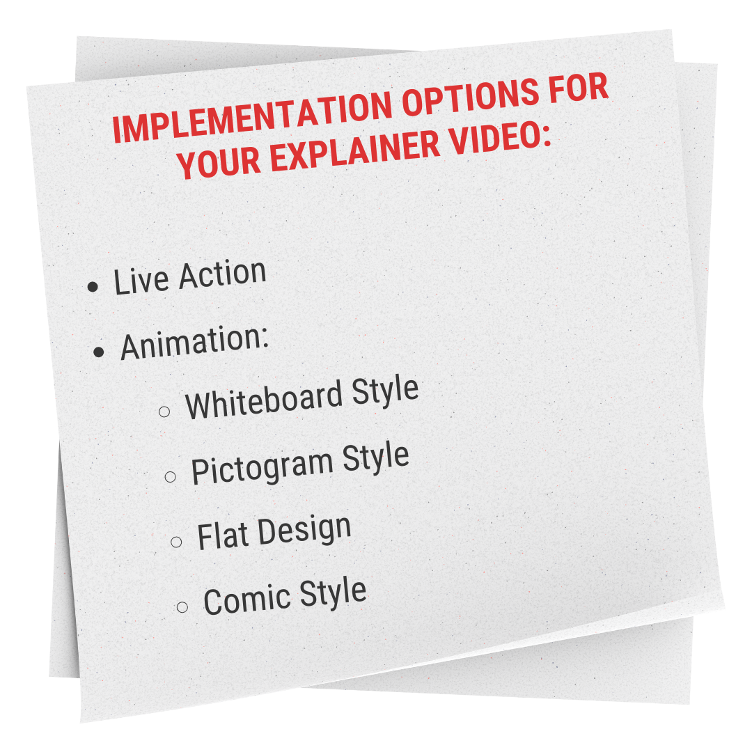 Implementation of your explainer video