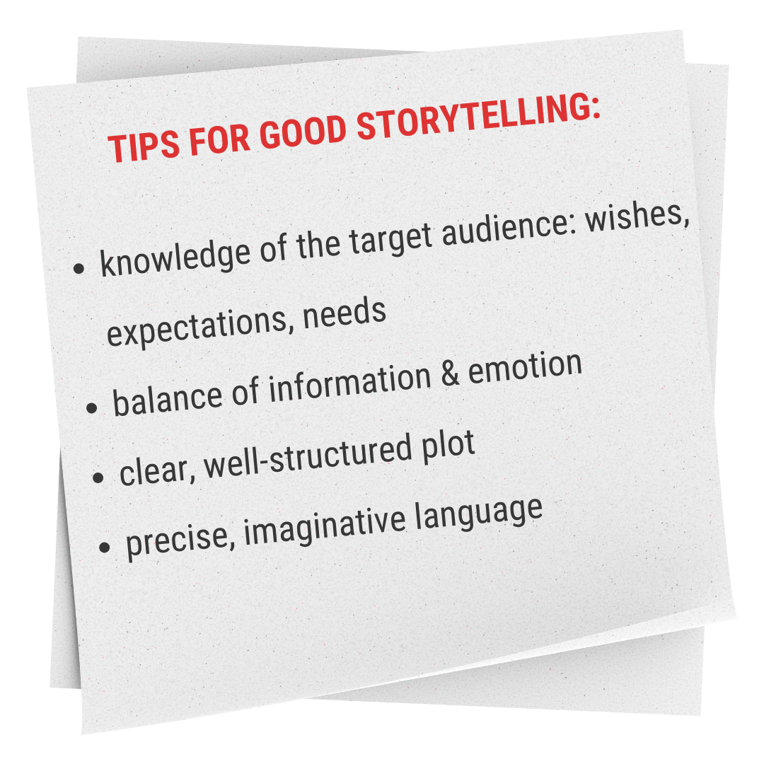 Tips for good storytelling: