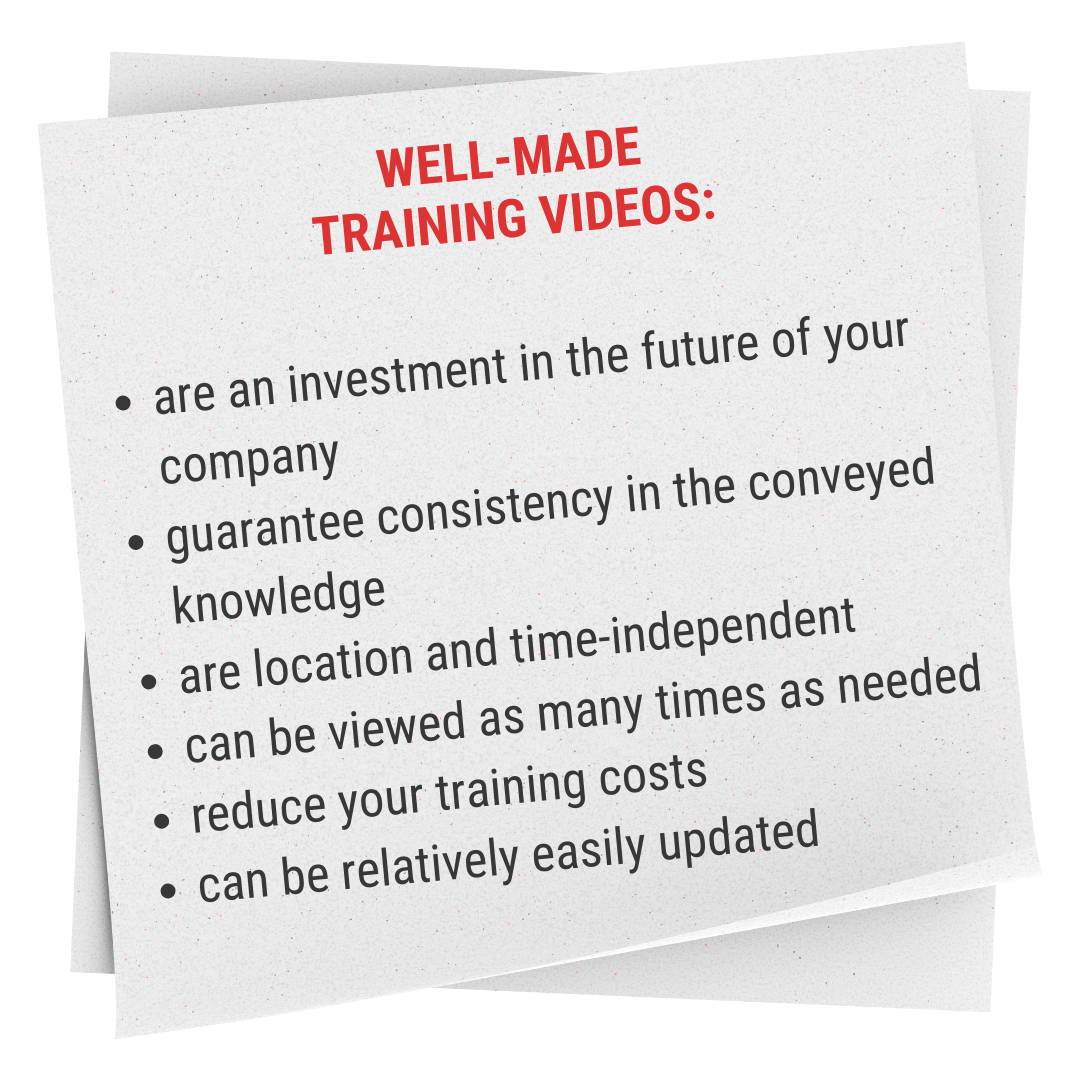 well-made training videos: