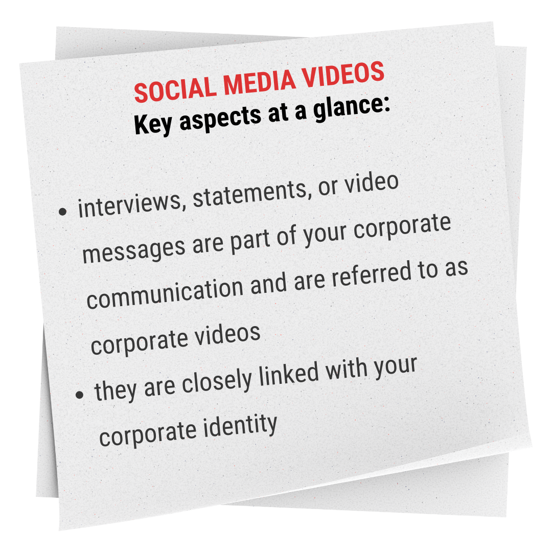 Social media videos - key aspects at a glance