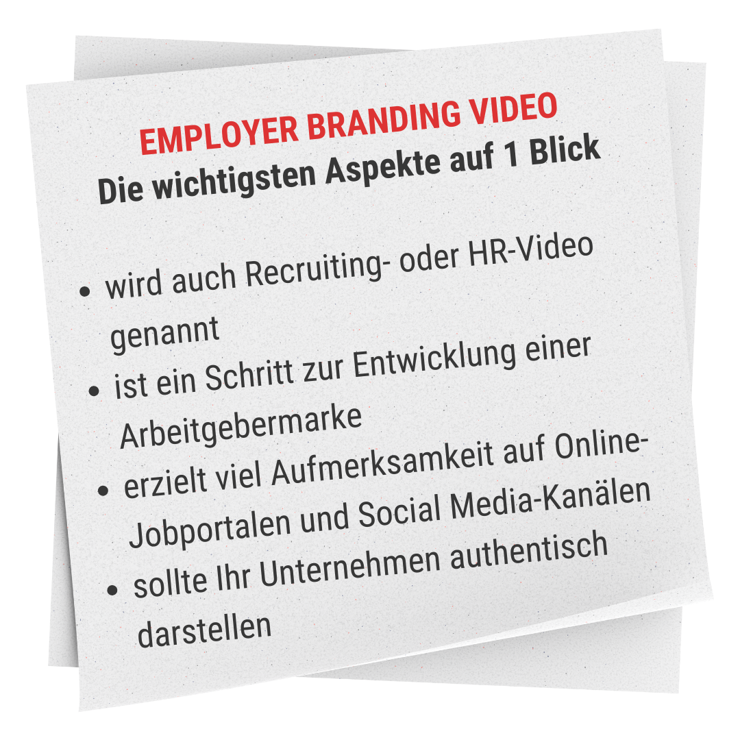 Employer Branding Video - die wichtigsten Aspekte auf 1 Blick