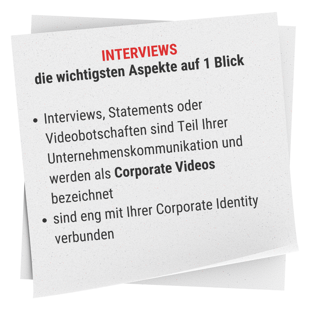 Interviews - die wichtigsten Aspekte auf 1 Blick