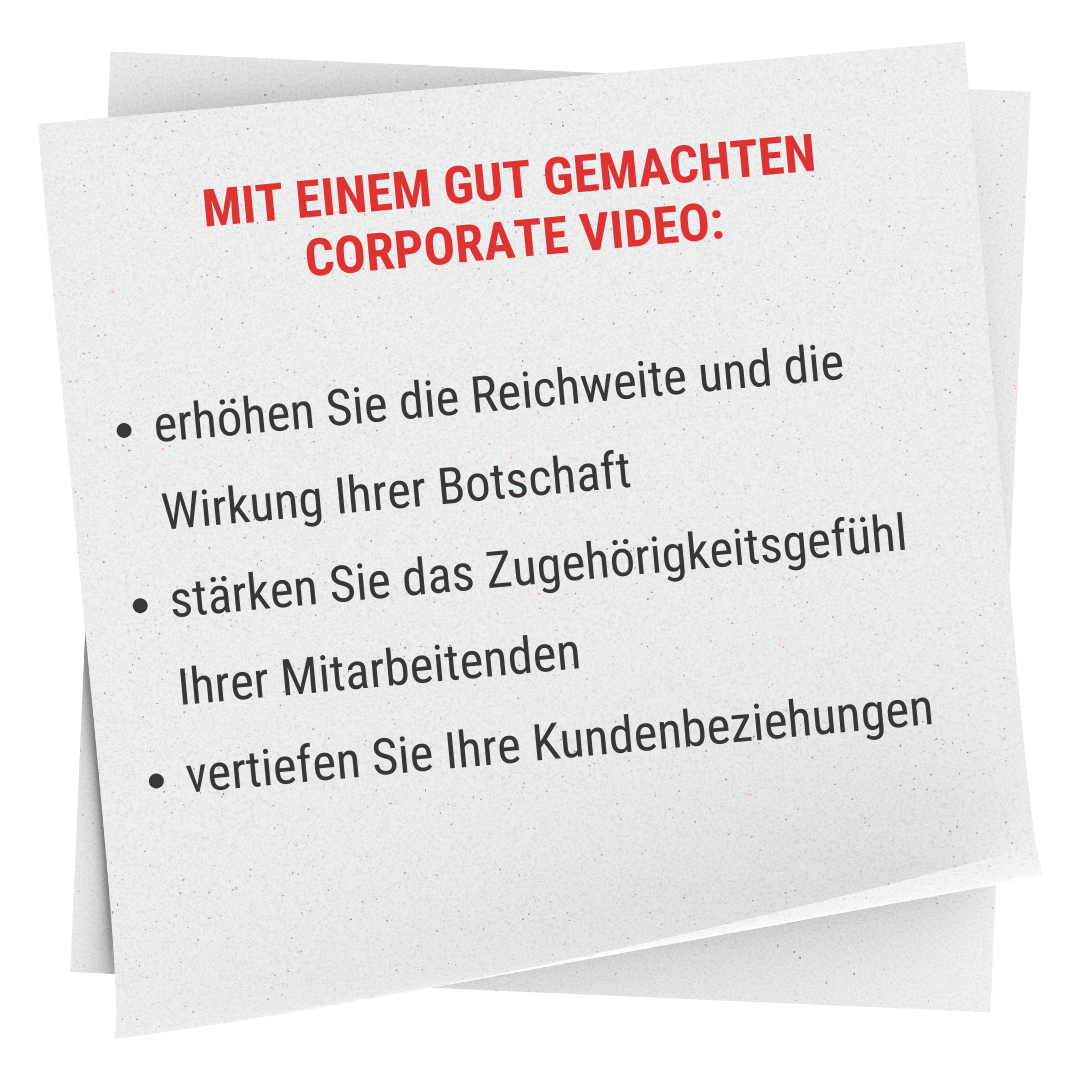 mit einem gut gemachten Corporate video: