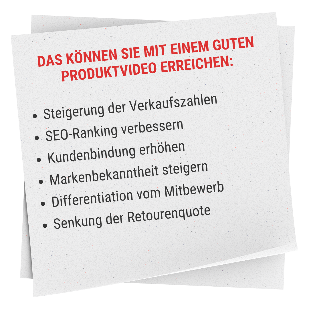 Das können Sie mit einem gut gemachten Produktvideo erreichen: