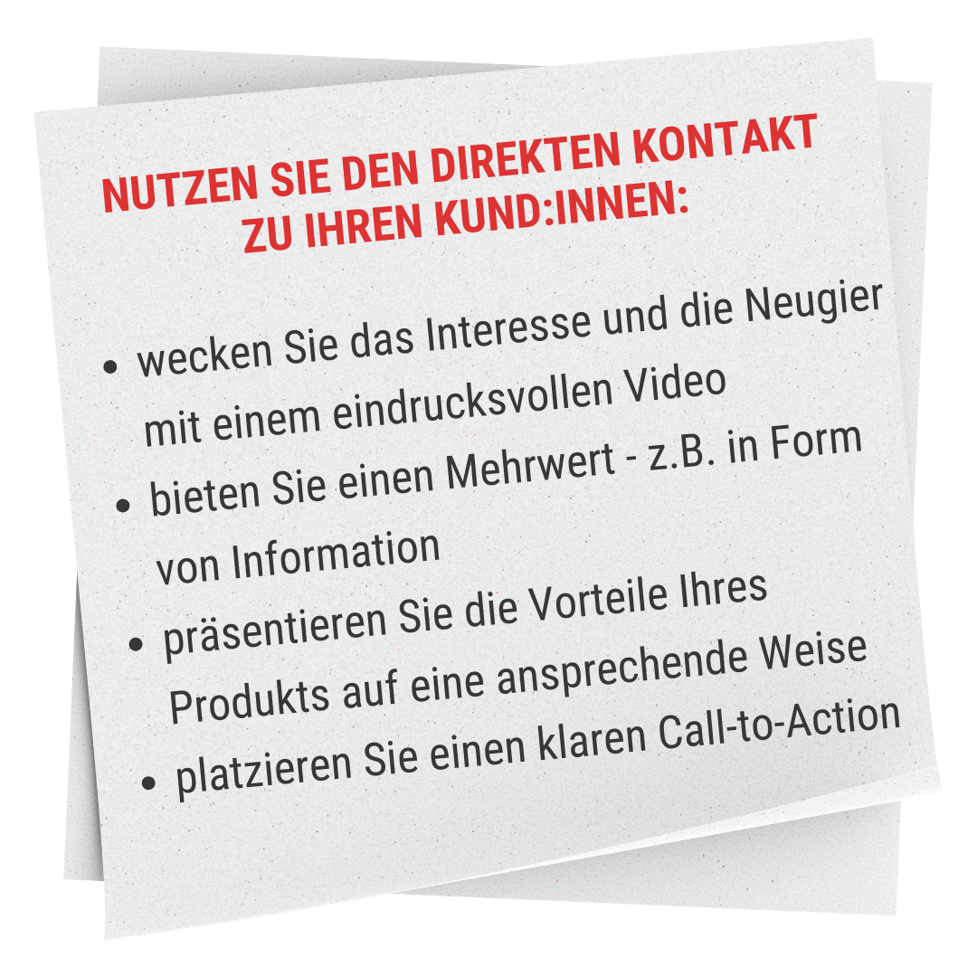 Nutzen Sie den direkten  Kontakt zu ihren Kund:innen