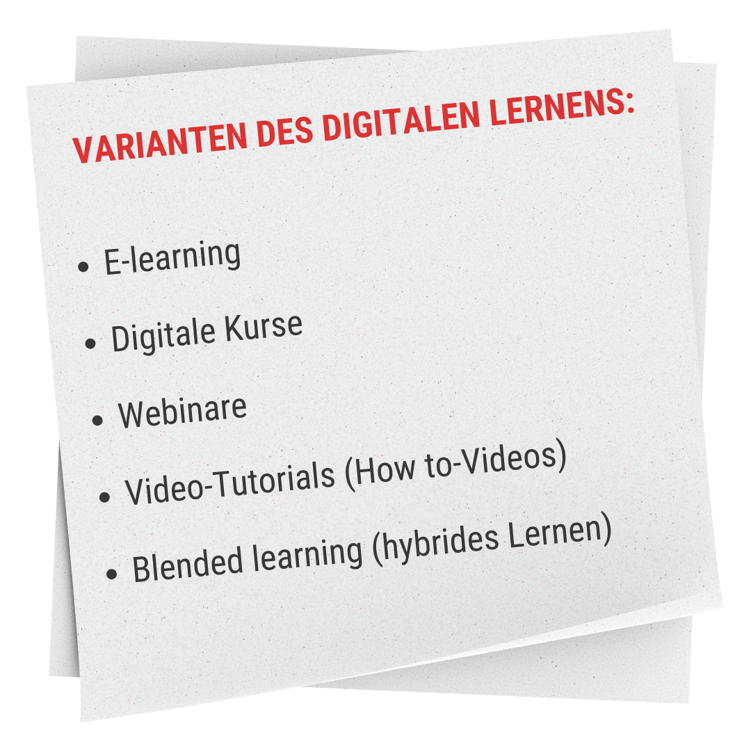 Varianten des digitalen Lernens