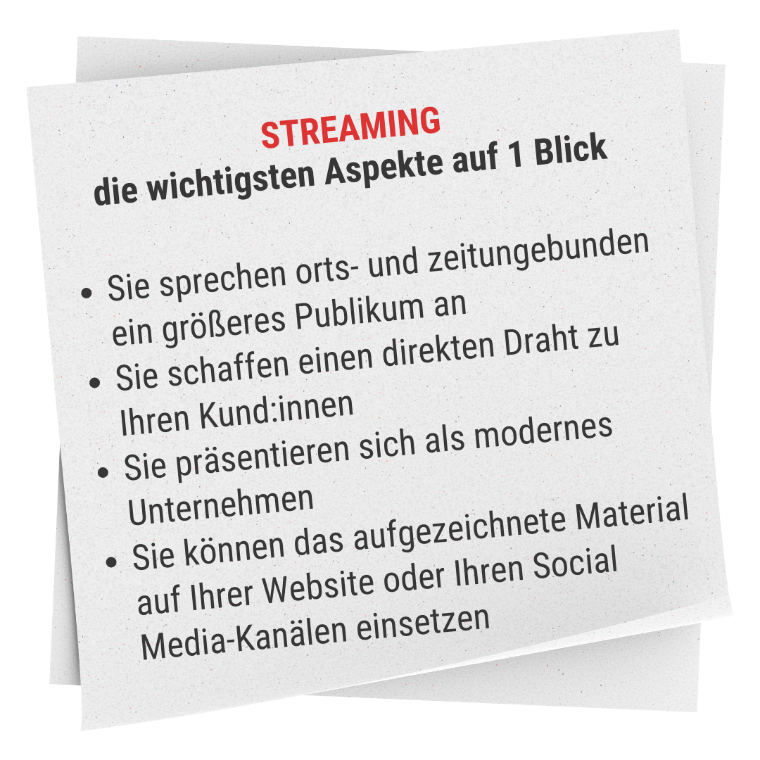 Streaming - die wichtigsten Aspekte auf 1 Blick