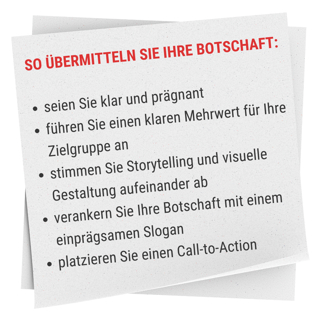 So übermitteln Sie Ihre Botschaft: